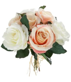 ATMOSPHERA - Bouquet de fleurs artificielles 7 roses vieillies d. 23 x h. 30 cm