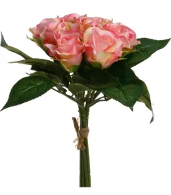 ATMOSPHERA - Bouquet de fleurs artificielles 9 roses d. 23 x h. 25 cm