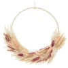 ATMOSPHERA - Couronne de fleurs séchées beige et rose d 36 cm