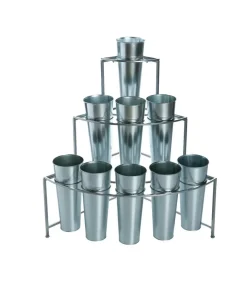 ATMOSPHERA - Etagère présentoir pour fleurs en zinc avec 9 cache-pots