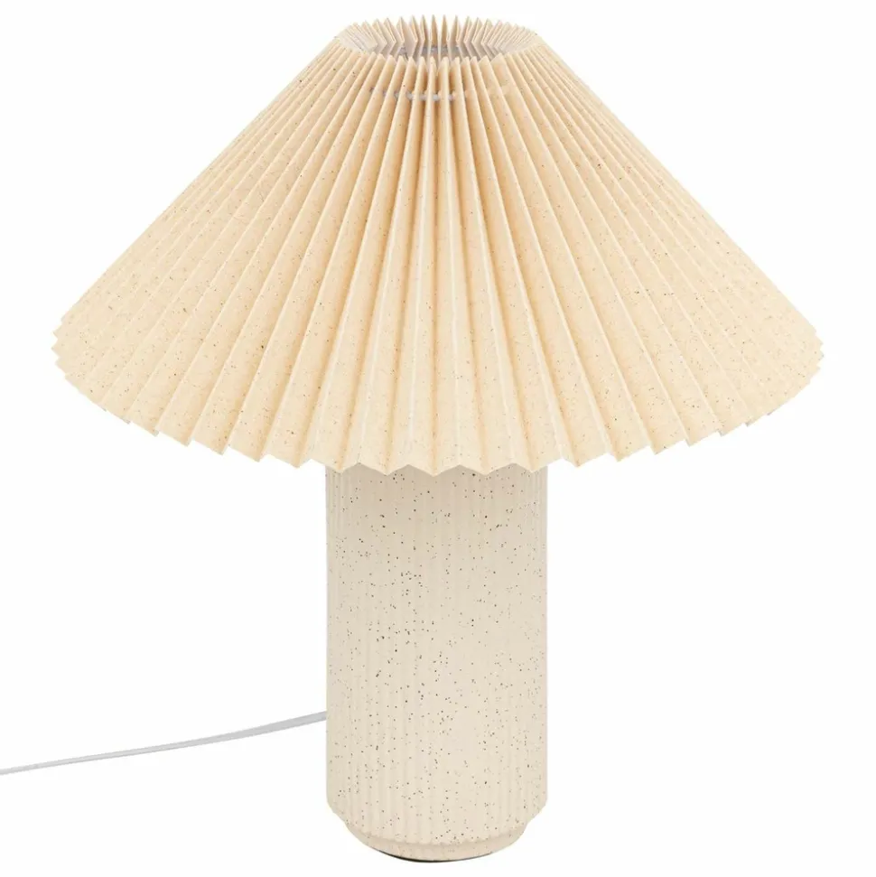 ATMOSPHERA - Lampe cylindre en céramique - h. 38 cm - beige