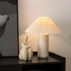 ATMOSPHERA - Lampe cylindre en céramique - h. 38 cm - beige