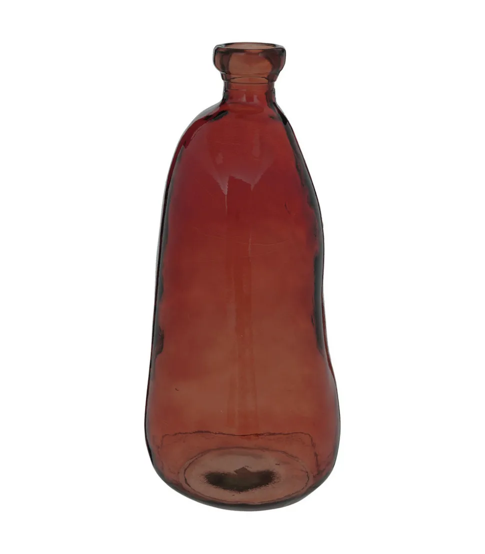 ATMOSPHERA - Vase bouteille en verre recyclé rouge ambre h 51 cm