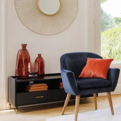 ATMOSPHERA - Vase bouteille en verre recyclé rouge ambre h 51 cm