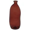 ATMOSPHERA - Vase bouteille en verre recyclé rouge ambre d 13 x h 35 cm