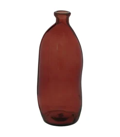 ATMOSPHERA - Vase bouteille en verre recyclé rouge ambre d 13 x h 35 cm