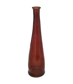 ATMOSPHERA - Vase long en verre recyclé rouge ambre d. 18 x h. 80 cm
