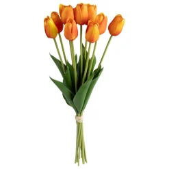 ATMOSPHERA CREATEUR D'INTERIEUR - Bouquet 10 tulipes artificielles james orange h48cm