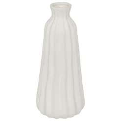 ATMOSPHERA CREATEUR D'INTERIEUR - Vase strié "fernan" céramique blanc h30cm