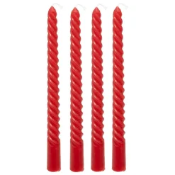 ATMOSPHERA CREATEUR D'INTERIEUR - 4 bougie-bâtons "twist many" rouge 180g