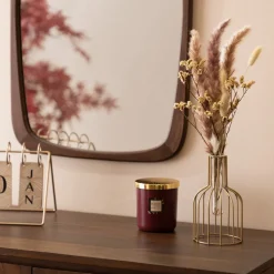 ATMOSPHERA CREATEUR D'INTERIEUR - Composition fleurs séchées automne métal doré rose h40cm