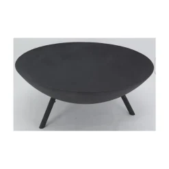 AUBRY GASPARD - Brasero en métal noir sur pieds