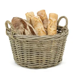 AUBRY GASPARD - Corbeille ronde en poelet gris