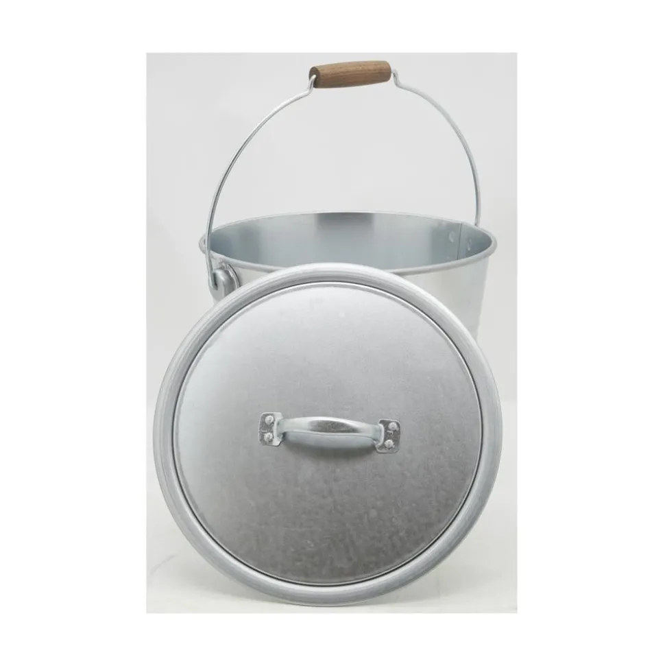 AUBRY GASPARD - Seau à pellets ou cendres en métal galvanisé rond 10 litres