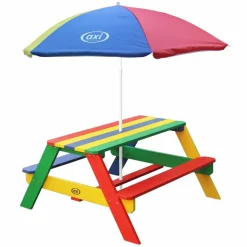AXI - Table de pique-nique pour enfants nick avec parasol arc-en-ciel