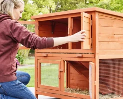 BB LOISIR - Cage clapier enclos lapin extérieur en bois haute qualité pour lapins petits animaux- modèle : 022 mukkel 104 x 55 x 94 cm