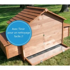 BB LOISIR - Poulailler en bois pour jardin extérieure cage canard équipé 2 nichoirs 185 x 84 x 112 cm modèle 154 ferme de terrain