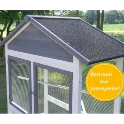 BB LOISIR - Volière cage à oiseaux en bois de haute qualité 122x58x177cm pour intérieur et extérieur –modèle « apollo xl 304 »