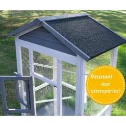 BB LOISIR - Volière cage à oiseaux en bois de haute qualité 82x57x160cm pour intérieur et extérieur –modèle « apollo l 303 »