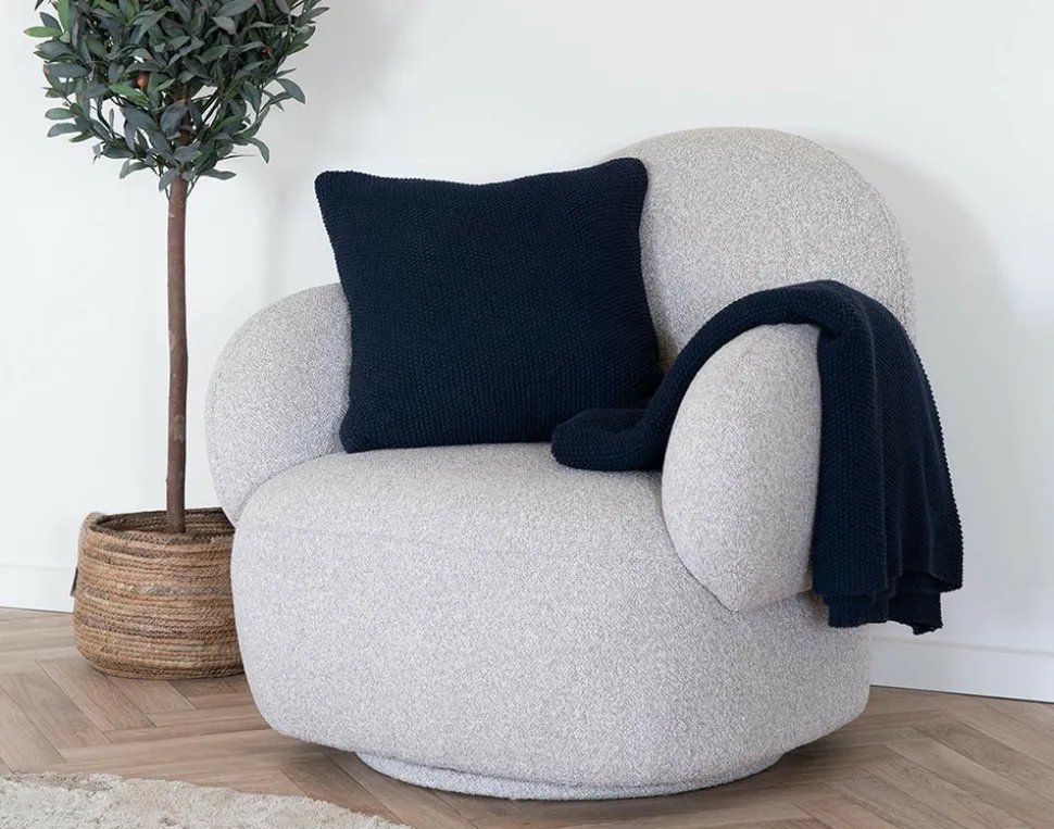 BEST MOBILIER - Adrano - plaid - 130x170 cm - en coton recyclé