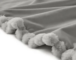 BEST MOBILIER - Arezzo - plaid - 200x140 cm - en fausse fourrure côtelé et velours