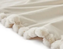 BEST MOBILIER - Arezzo - plaid - 200x140 cm - en fausse fourrure côtelé et velours