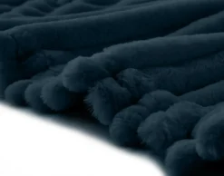 BEST MOBILIER - Arezzo - plaid - 200x140 cm - en fausse fourrure côtelé et velours