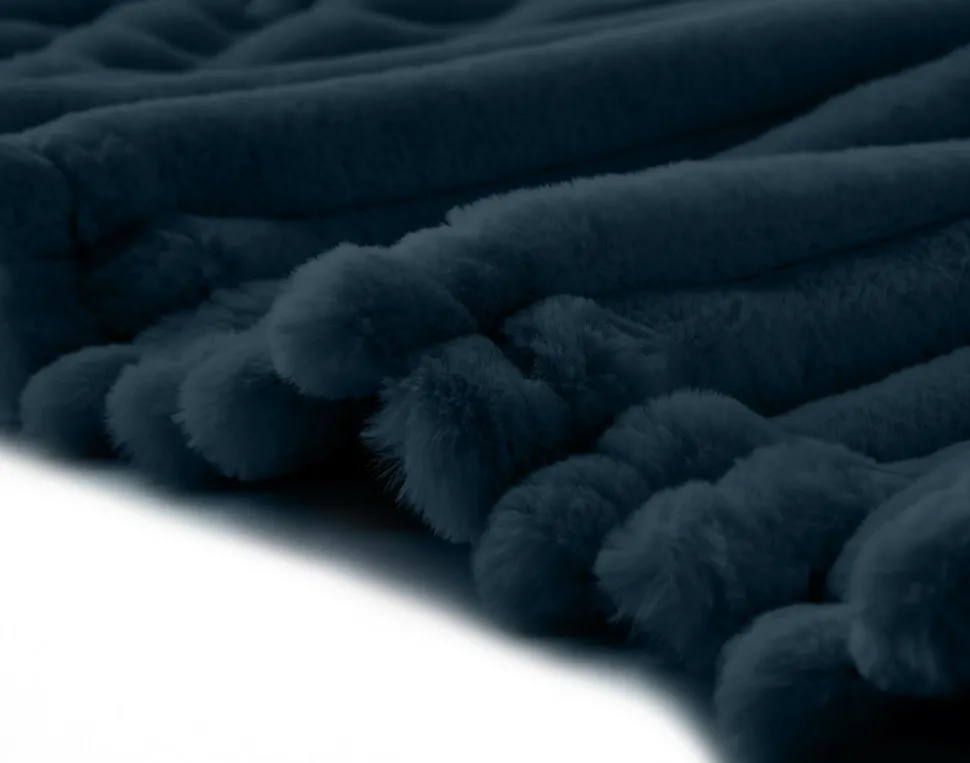 BEST MOBILIER - Arezzo - plaid - 200x140 cm - en fausse fourrure côtelé et velours