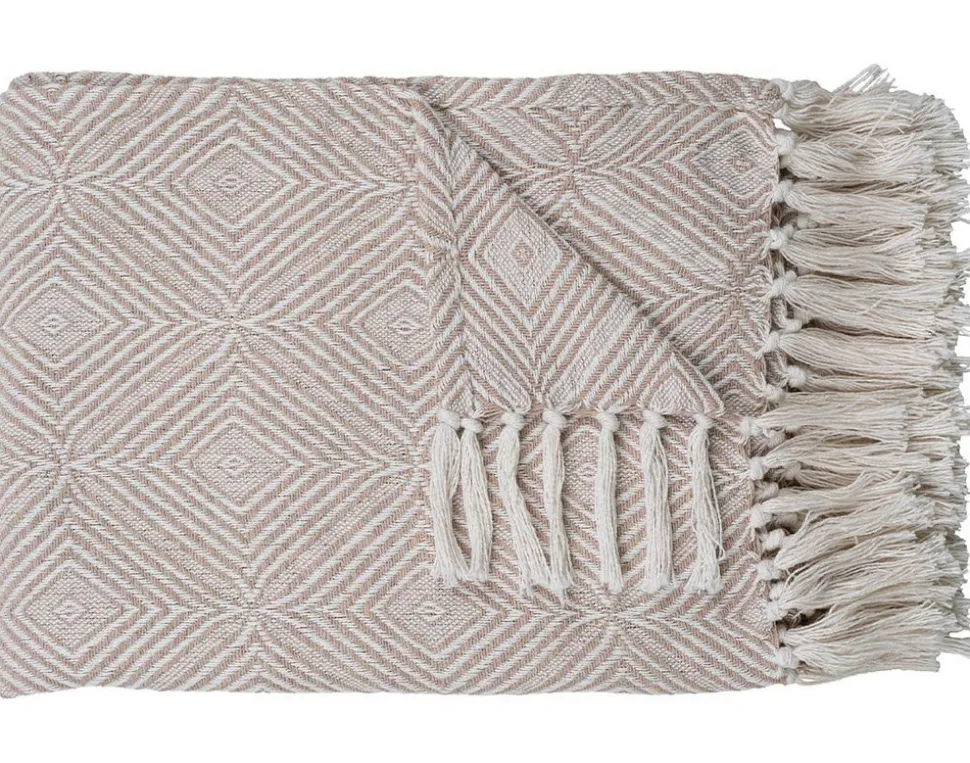 BEST MOBILIER - Fonni - plaid - 130x160 cm - motif graphique - en coton recyclé