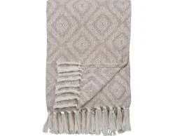 BEST MOBILIER - Fonni - plaid - 130x160 cm - motif géométrique - en coton recyclé