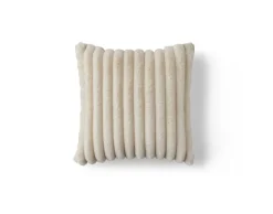 BEST MOBILIER - Pampelune - coussin - en fausse fourrure côtelé et velours - 40x40 cm