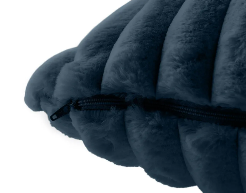 BEST MOBILIER - Sierra - coussin - en fausse fourrure côtelé - 60x60 cm