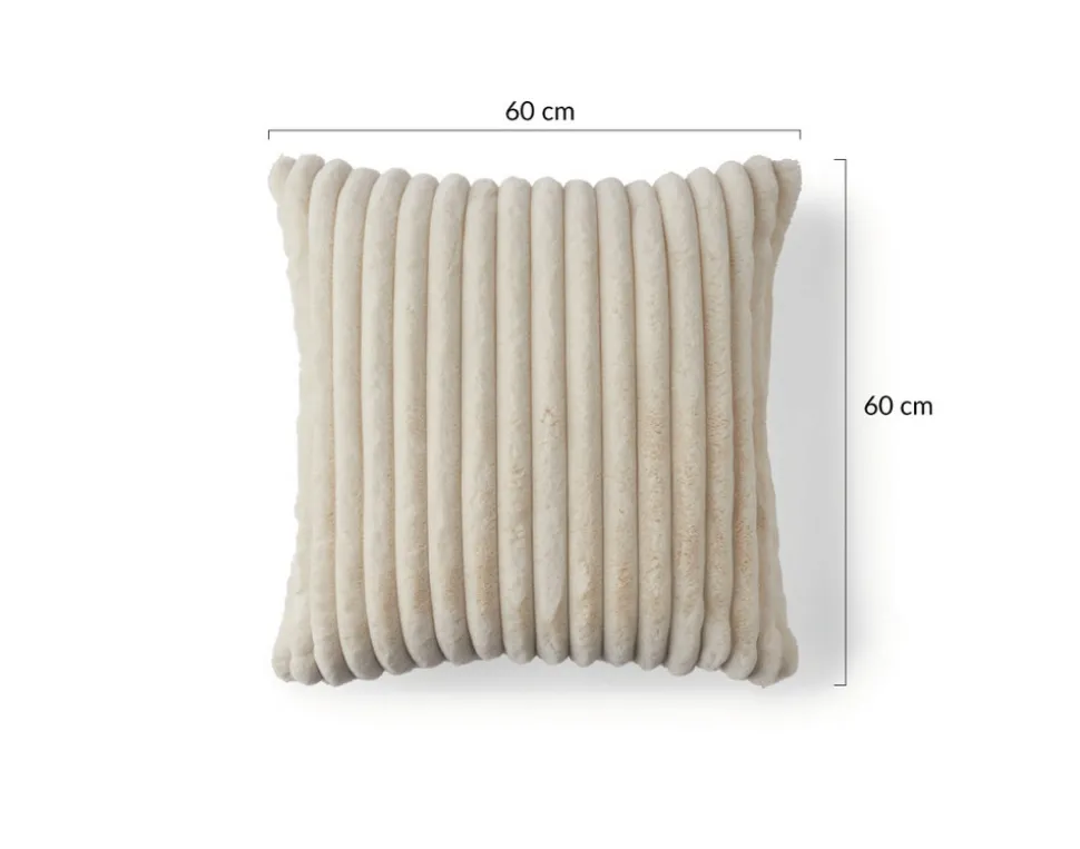 BEST MOBILIER - Sierra - coussin - en fausse fourrure côtelé - 60x60 cm