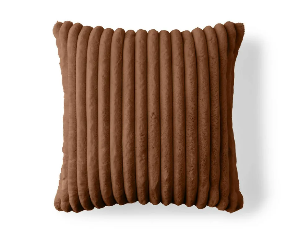 BEST MOBILIER - Sierra - coussin - en fausse fourrure côtelé - 60x60 cm