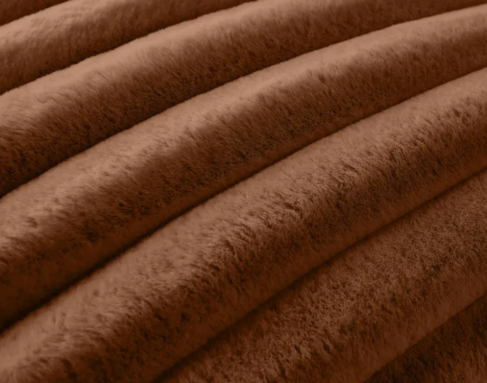 BEST MOBILIER - Sierra - coussin - en fausse fourrure côtelé - 60x60 cm