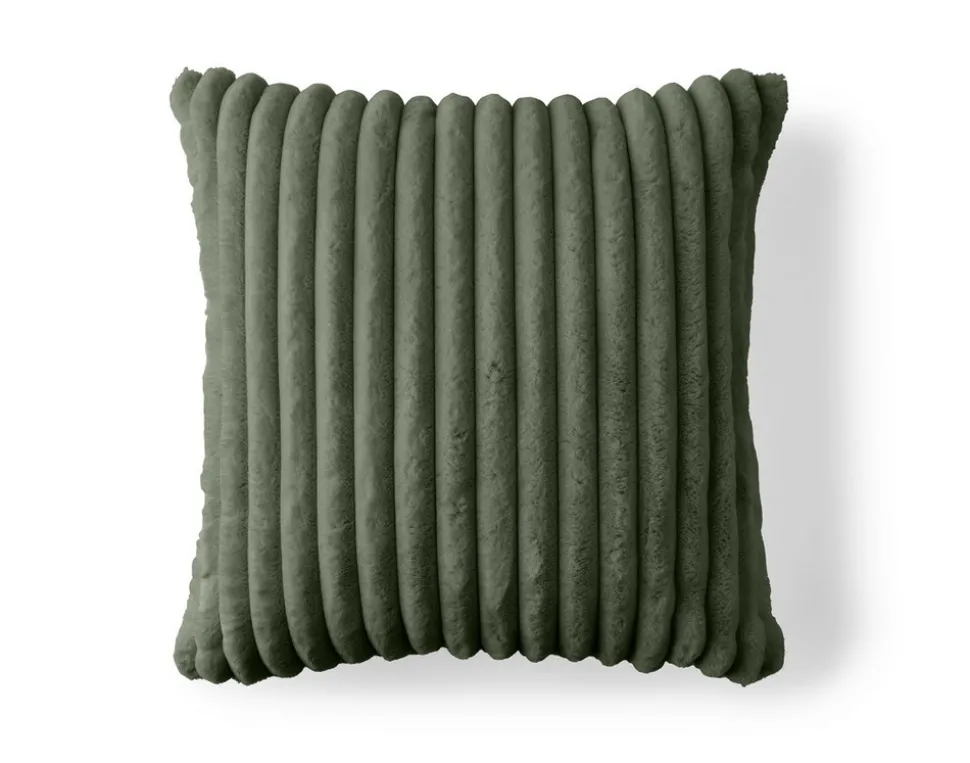 BEST MOBILIER - Sierra - coussin - en fausse fourrure côtelé - 60x60 cm