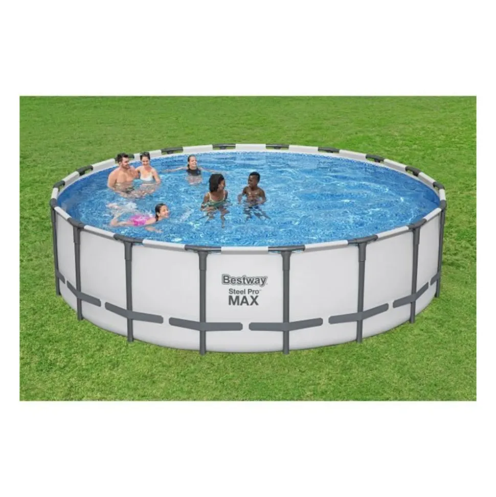 BESTWAY - Kit piscine hors sol tubulaire bestway - steel pro max - 549 x 132 cm - rectangulaire (inclus filtre a cartouche + échelle + b