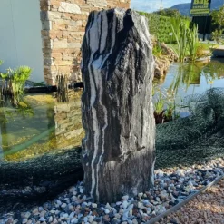 BIG BAG EXPRESS - Monolithe décoratif de jardin en marbre black beauty nat col 68cm