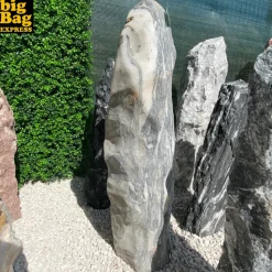 BIG BAG EXPRESS - Monolithe décoratif de jardin en marbre & quartz zebra prem col 95cm