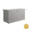 BIOHORT - Coffre de jardin en acier galvanisé, gris quartz L.134cm