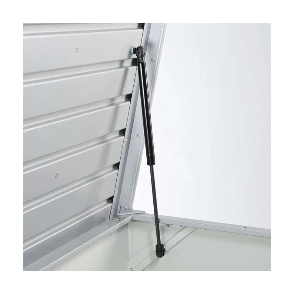 BIOHORT - Coffre de jardin en acier galvanisé, gris quartz L.134cm