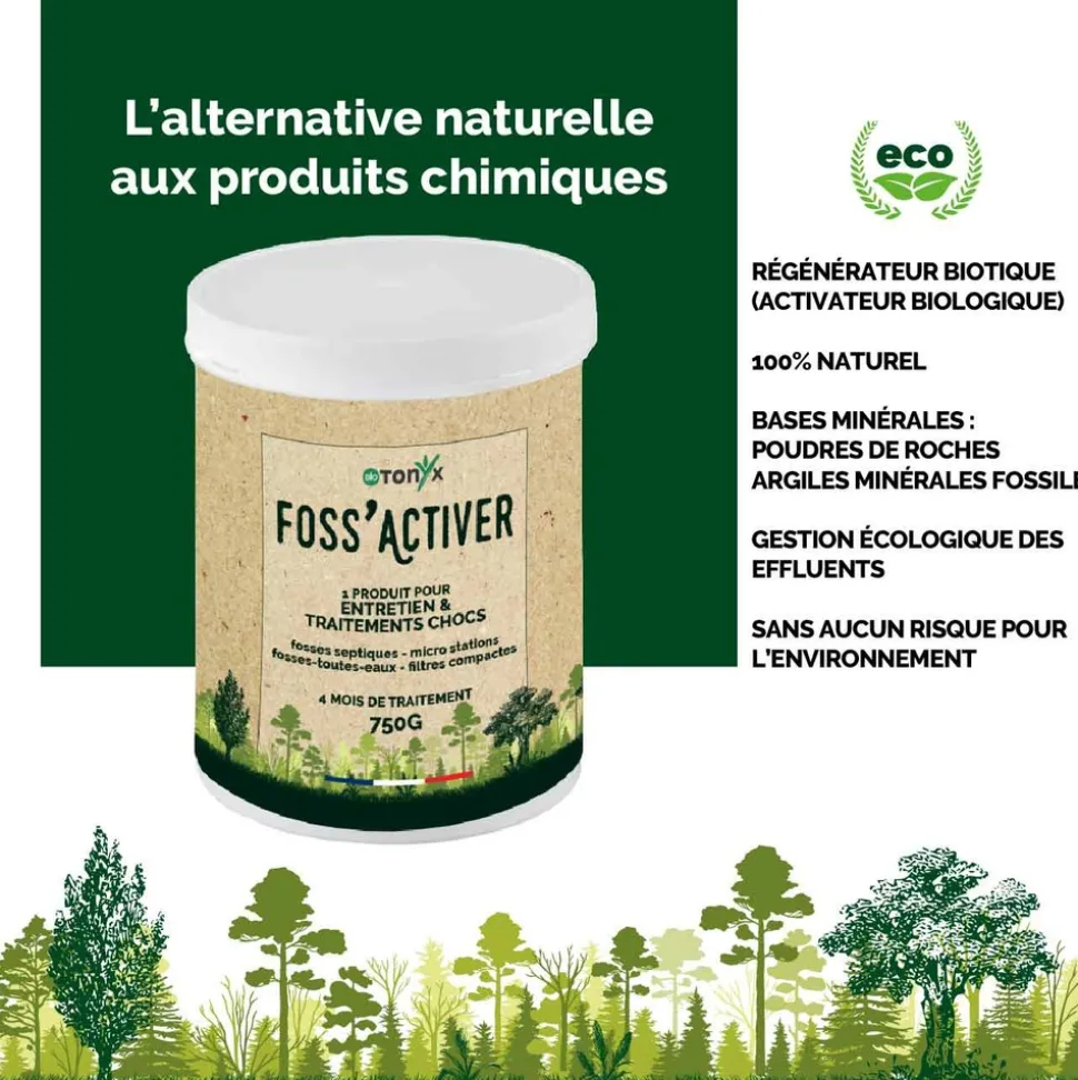 Biotonyx - activateur biologique foss’activer - entretien ou traitement choc naturel 4 mois - vrac format eco - 750g