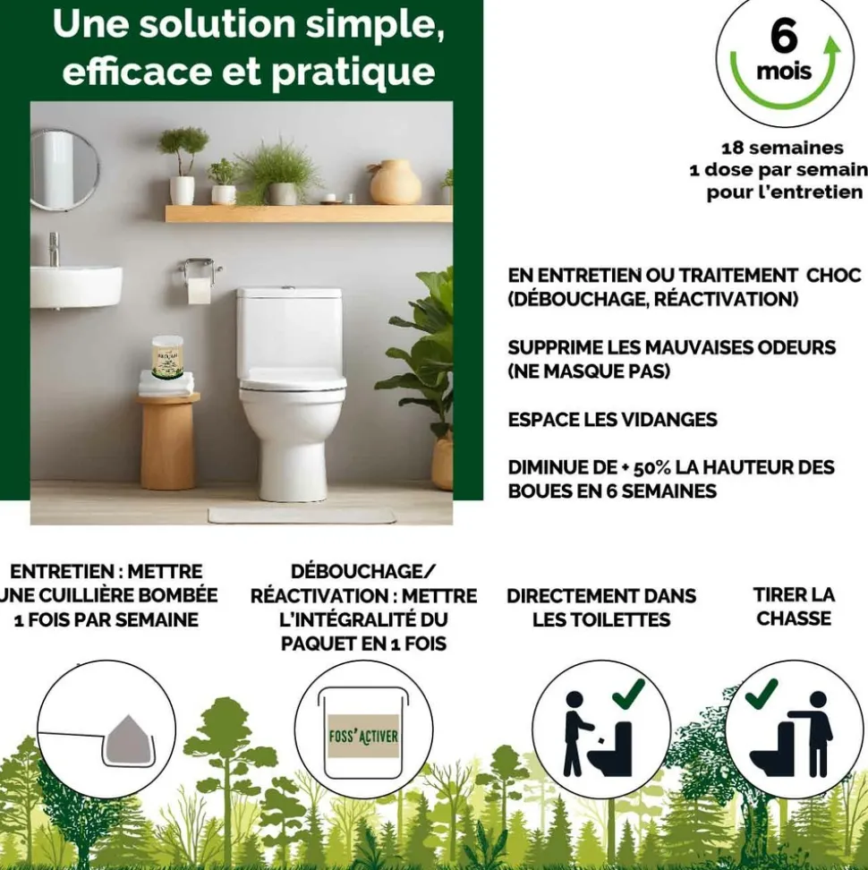 Biotonyx - activateur biologique foss’activer - entretien ou traitement choc naturel 6 mois - vrac format eco - 1kg