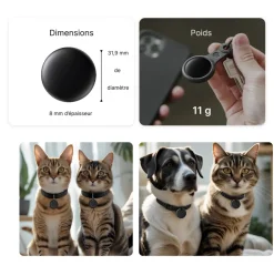 Bixar smart tag pour animaux – traceur bluetooth chien & chat, alternative sans abonnement, réseau find my, localisation proximité,
