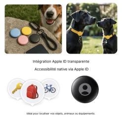 Bixar smart tag pour animaux – traceur bluetooth chien & chat, alternative sans abonnement, réseau find my, localisation proximité,