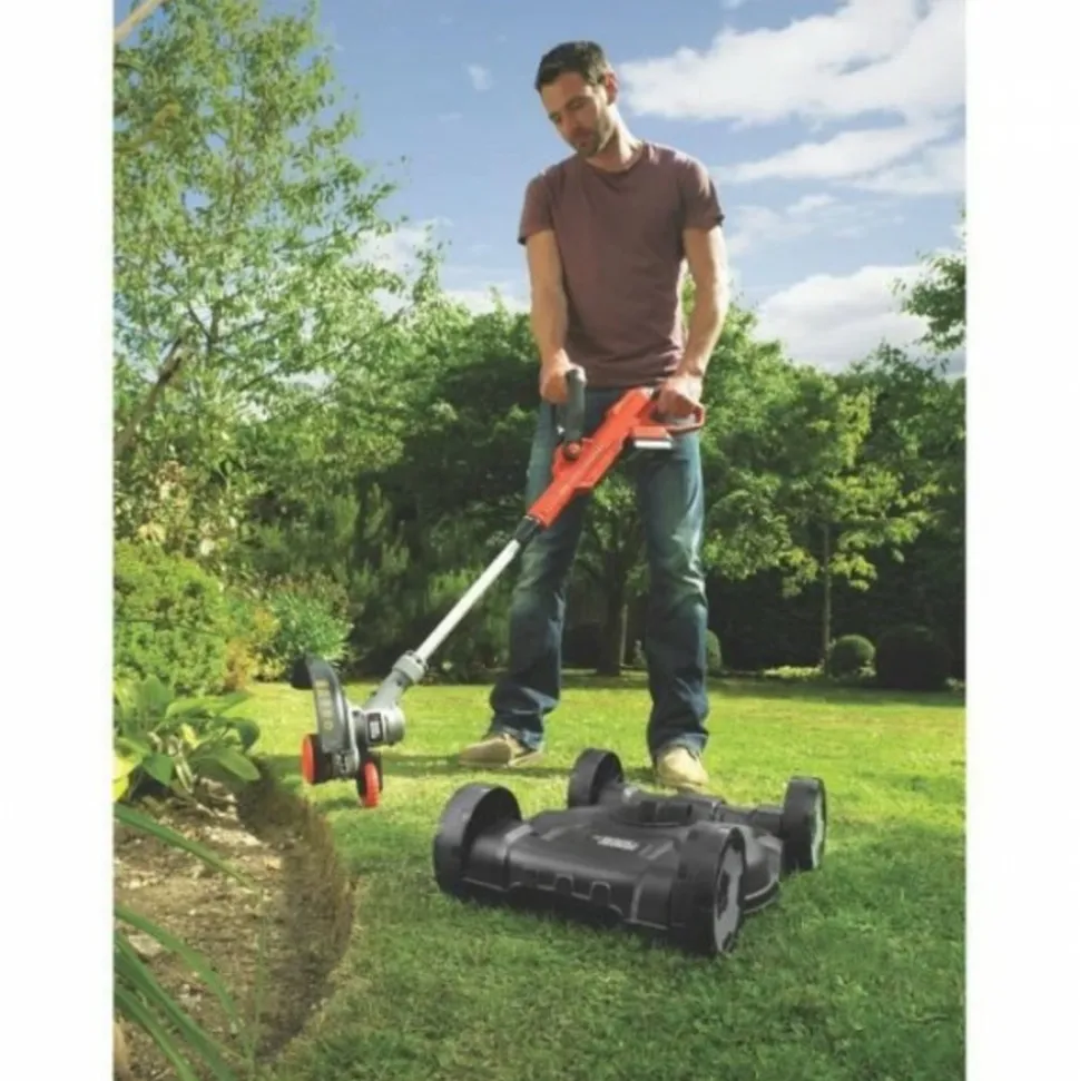 BLACK + DECKER - Tondeuse a gazon outil 3en1 sur batterie 18v 28cm de coupe black+decker stc1820cm - grande autonomie