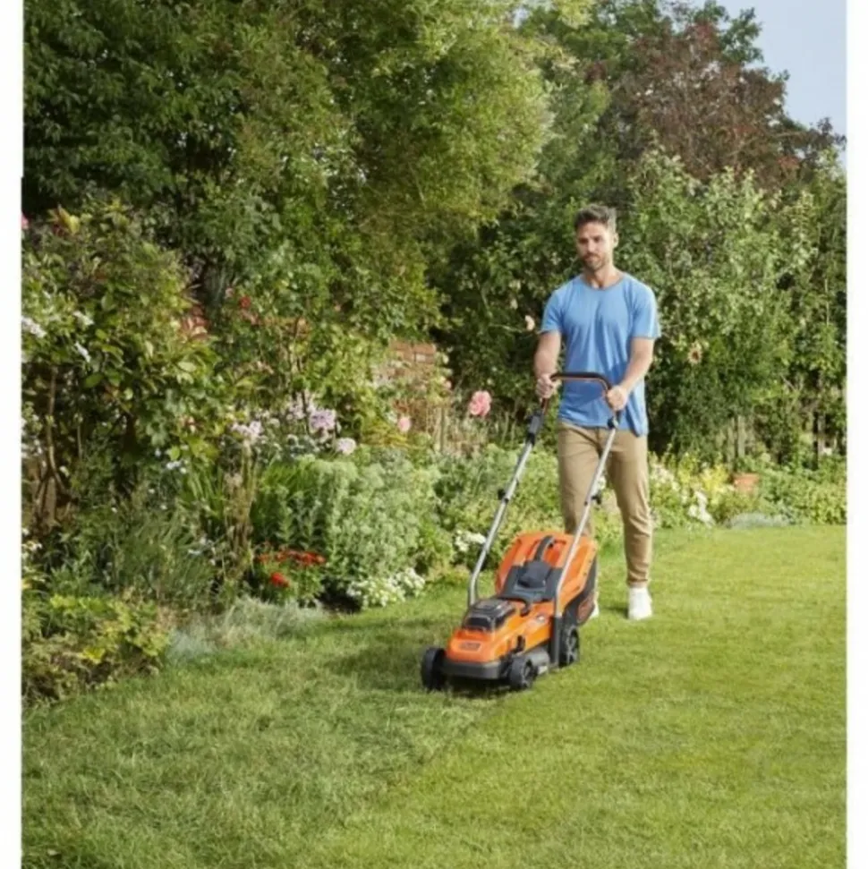 BLACK+DECKER - Tondeuse a gazon black+decker 18v bcmw3318l2-qw 33 cm - jardin jusqu'a 350 m² - 35 l avec 2 batteries et 1 chargeur