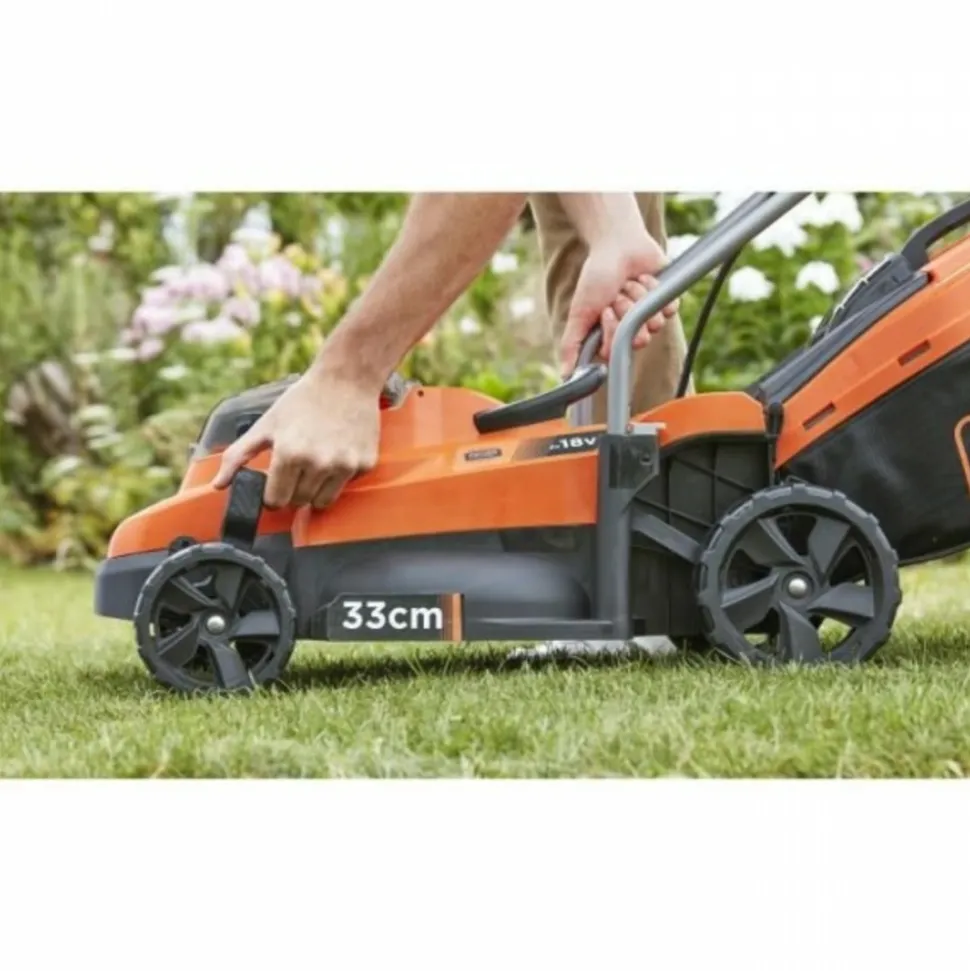 BLACK+DECKER - Tondeuse a gazon black+decker 18v bcmw3318l2-qw 33 cm - jardin jusqu'a 350 m² - 35 l avec 2 batteries et 1 chargeur