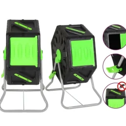 BM TOOLS - Composteur domestique de jardin, bac à compost rotatif 360 de 70l - décomposition rapide des matières organiques pour engrais