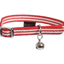 BOBBY - Collier pour chat, stripe rouge 11cm
